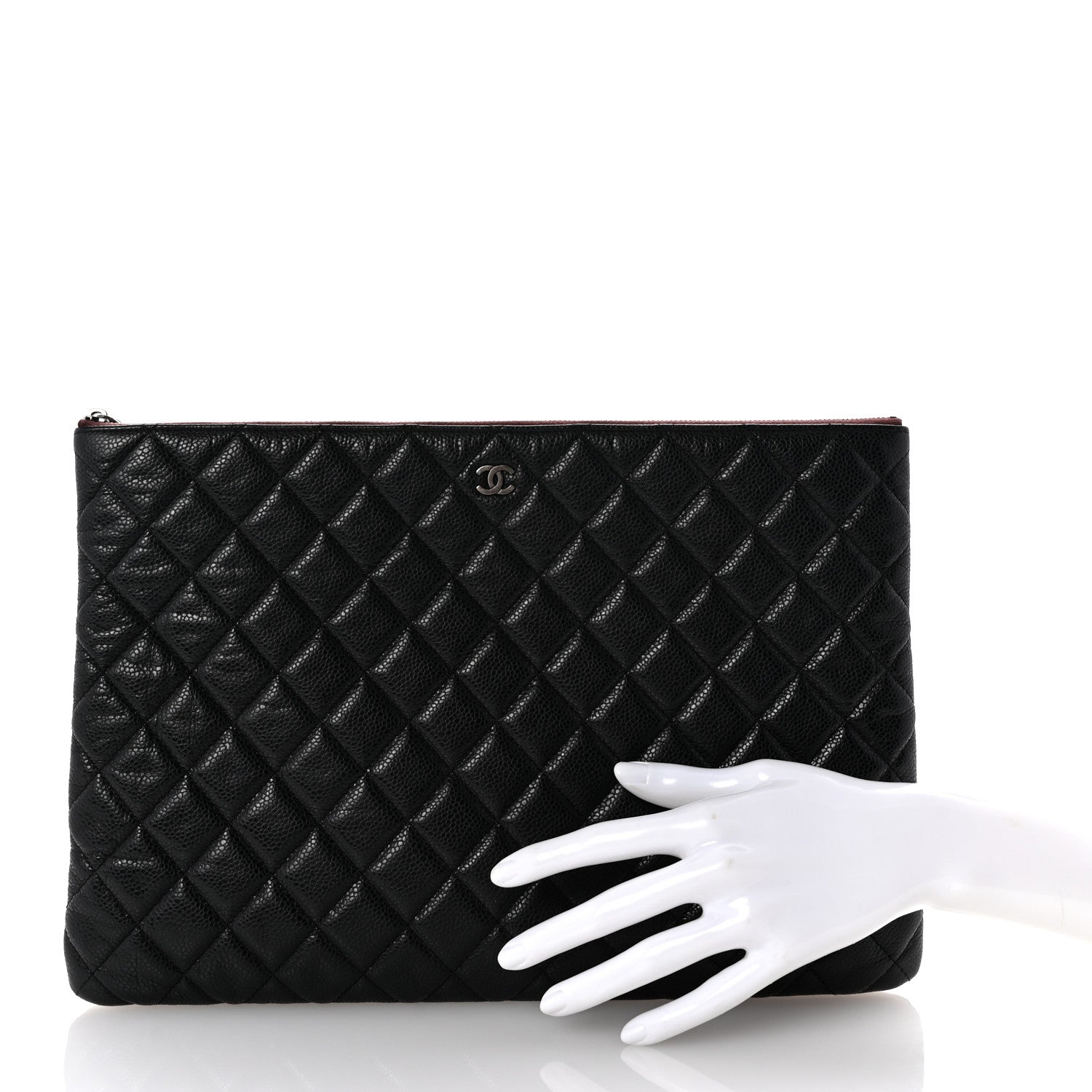 Chanel Caviar Quilted Large Cosmetic Case Black 2 of 8