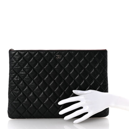 Chanel Caviar Quilted Large Cosmetic Case Black 2 of 8