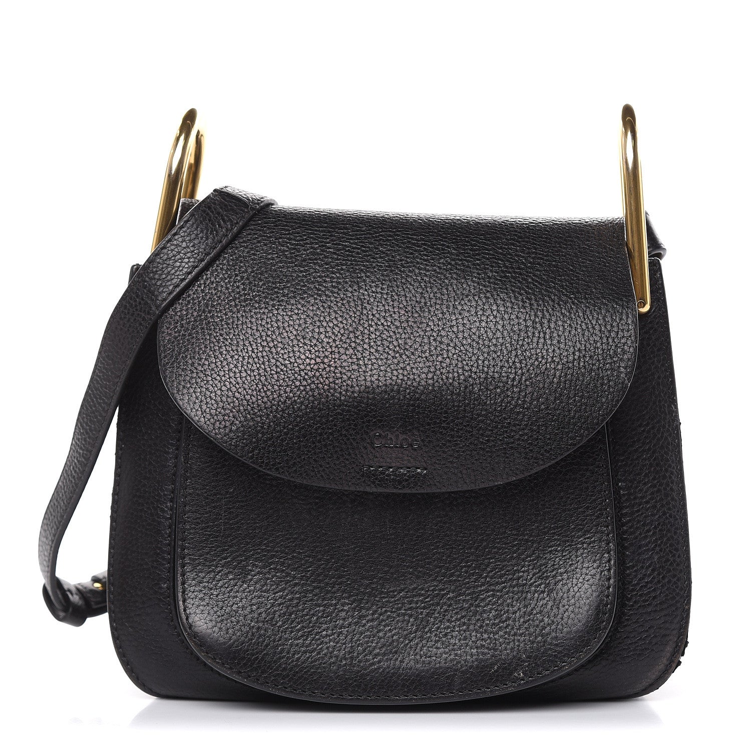 Chloe Grained Calfskin Small Hudson Tassel Shoulder Bag Black 1 of 19