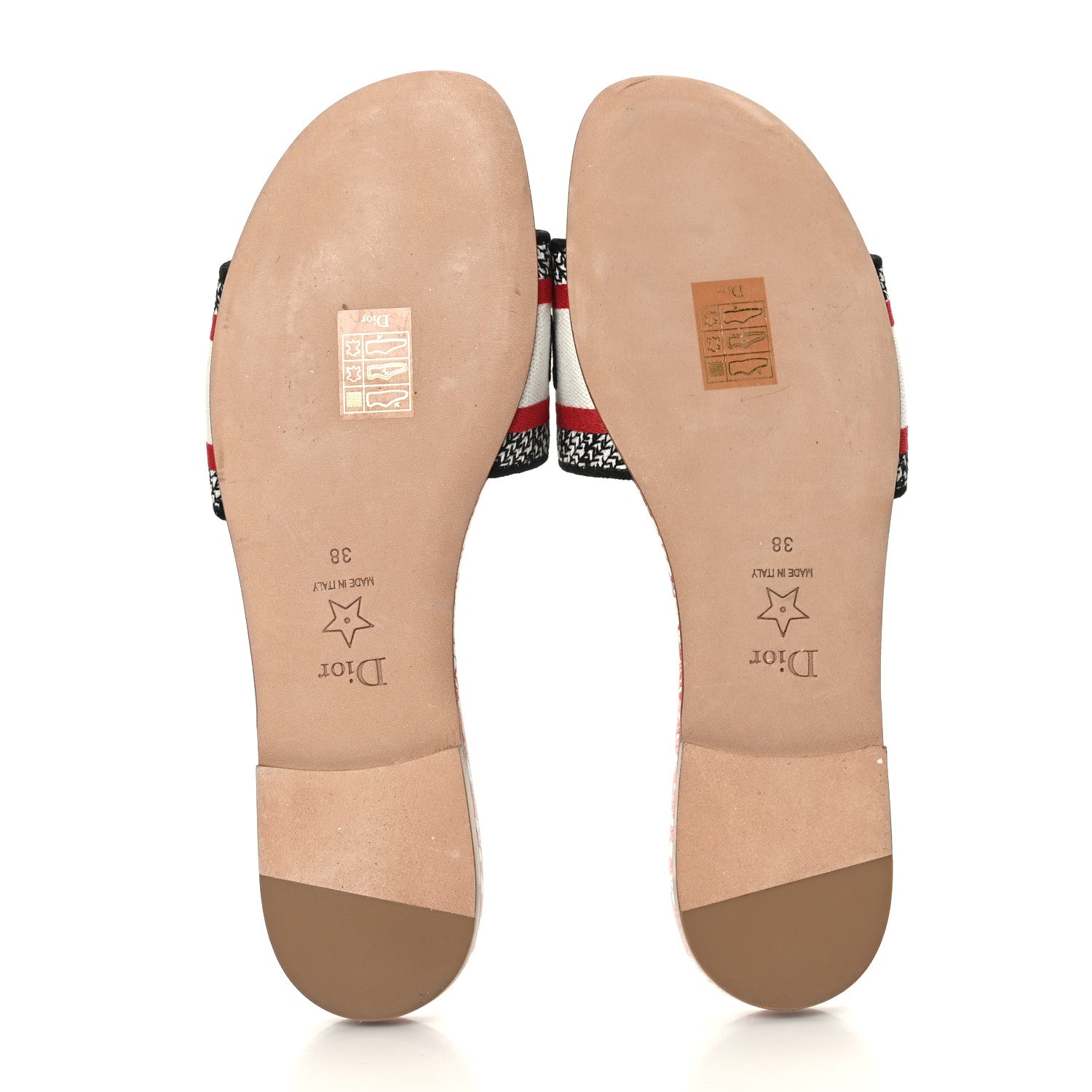 Christian Dior Canvas Embroidered Dioramour Dway Mules Slide Sandals 38 Red 5 of 8