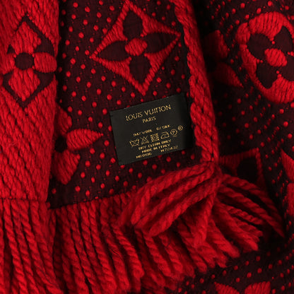 Louis Vuitton Wool Silk Logomania Scarf Rubis 3 of 3