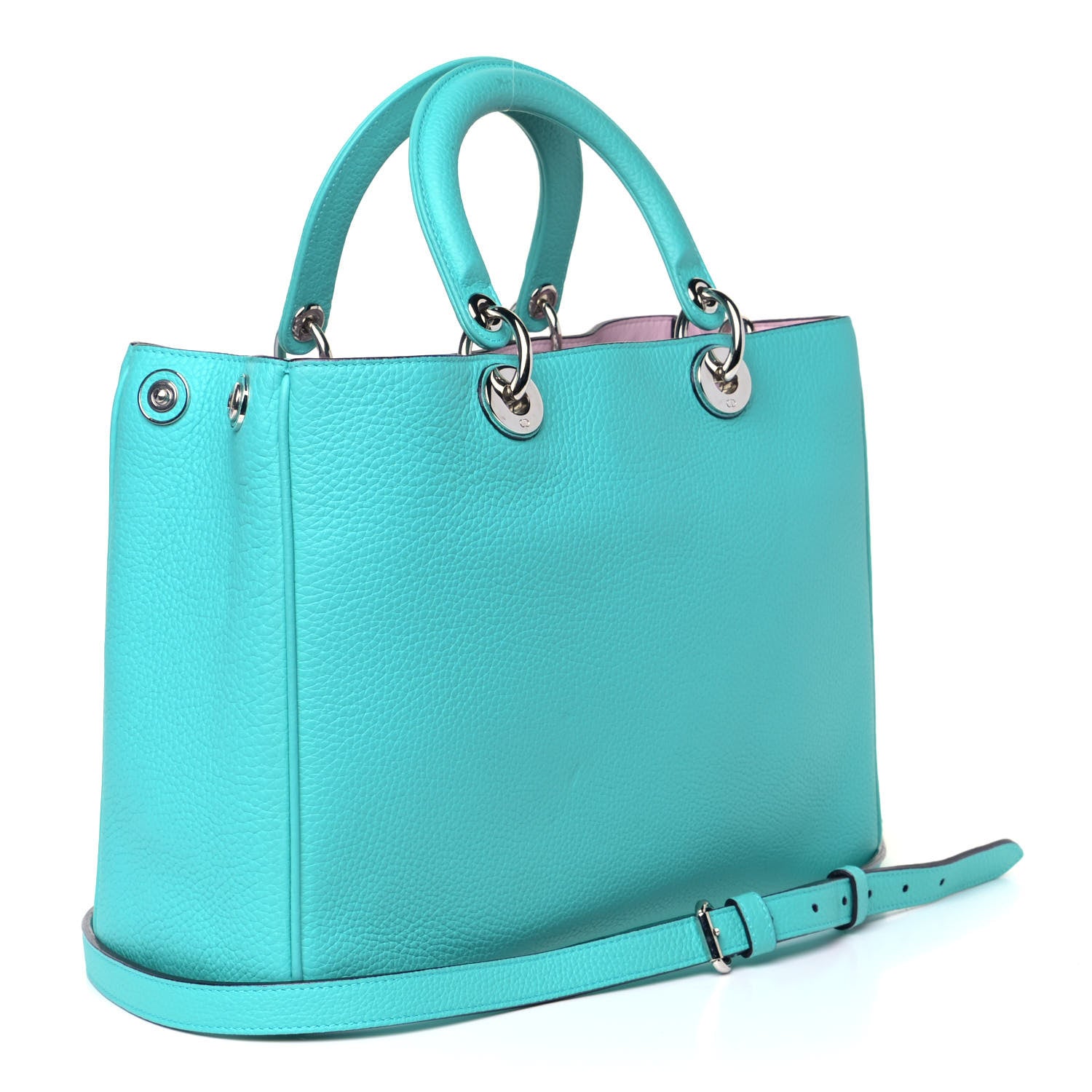 Christian Dior Bullcalf Medium Diorissimo Tote Turquoise 4 of 13