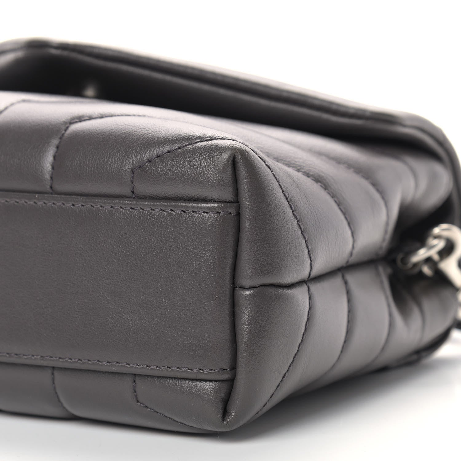 Saint Laurent Calfskin Y Quilted Monogram Toy Loulou Crossbody Bag Earth 9 of 11