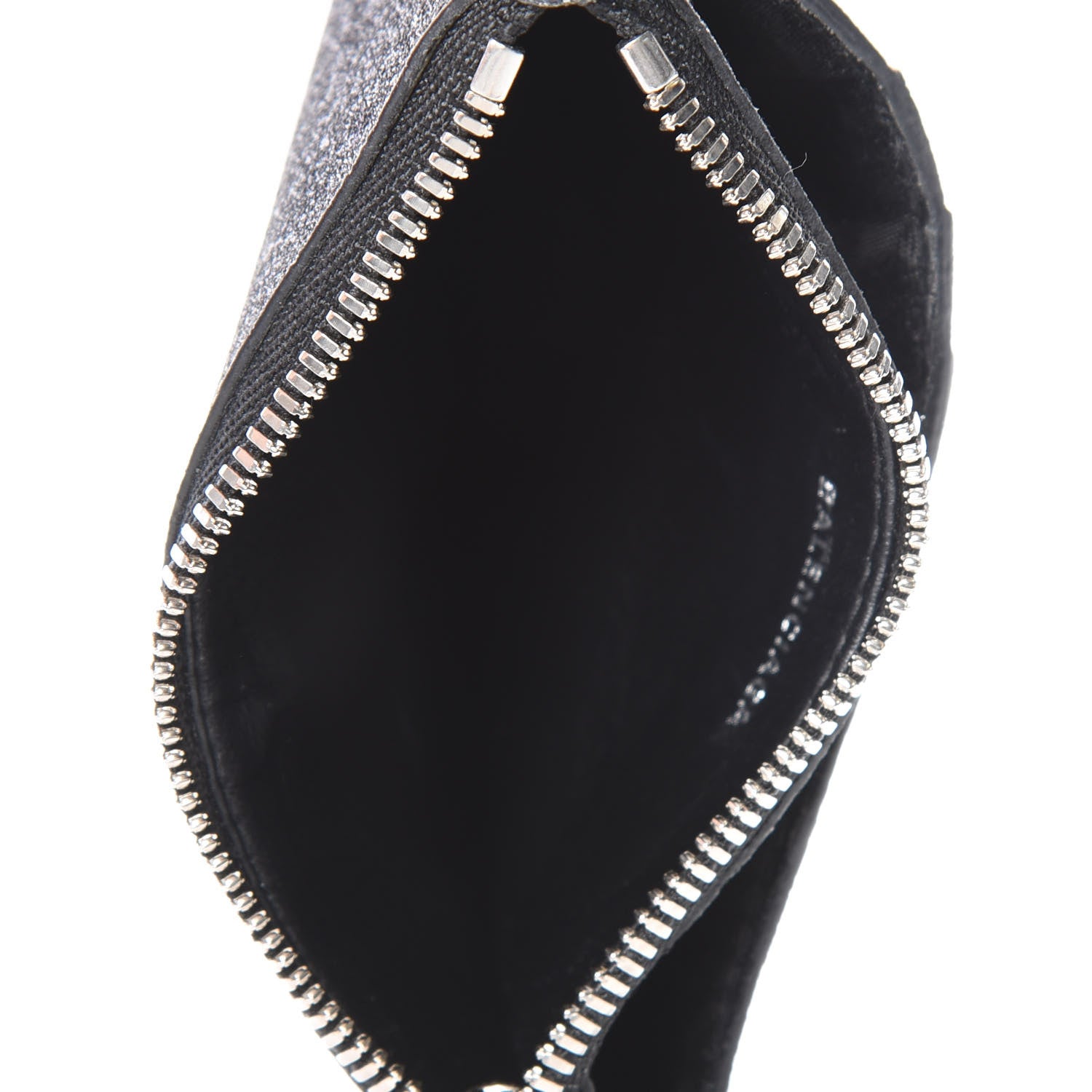 Balenciaga Glitter Sparkled Calfskin Logo Long Card Holder Black 5 of 6