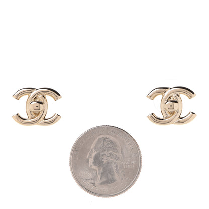 Chanel Metal CC Turnlock Earrings Gold 2 of 5