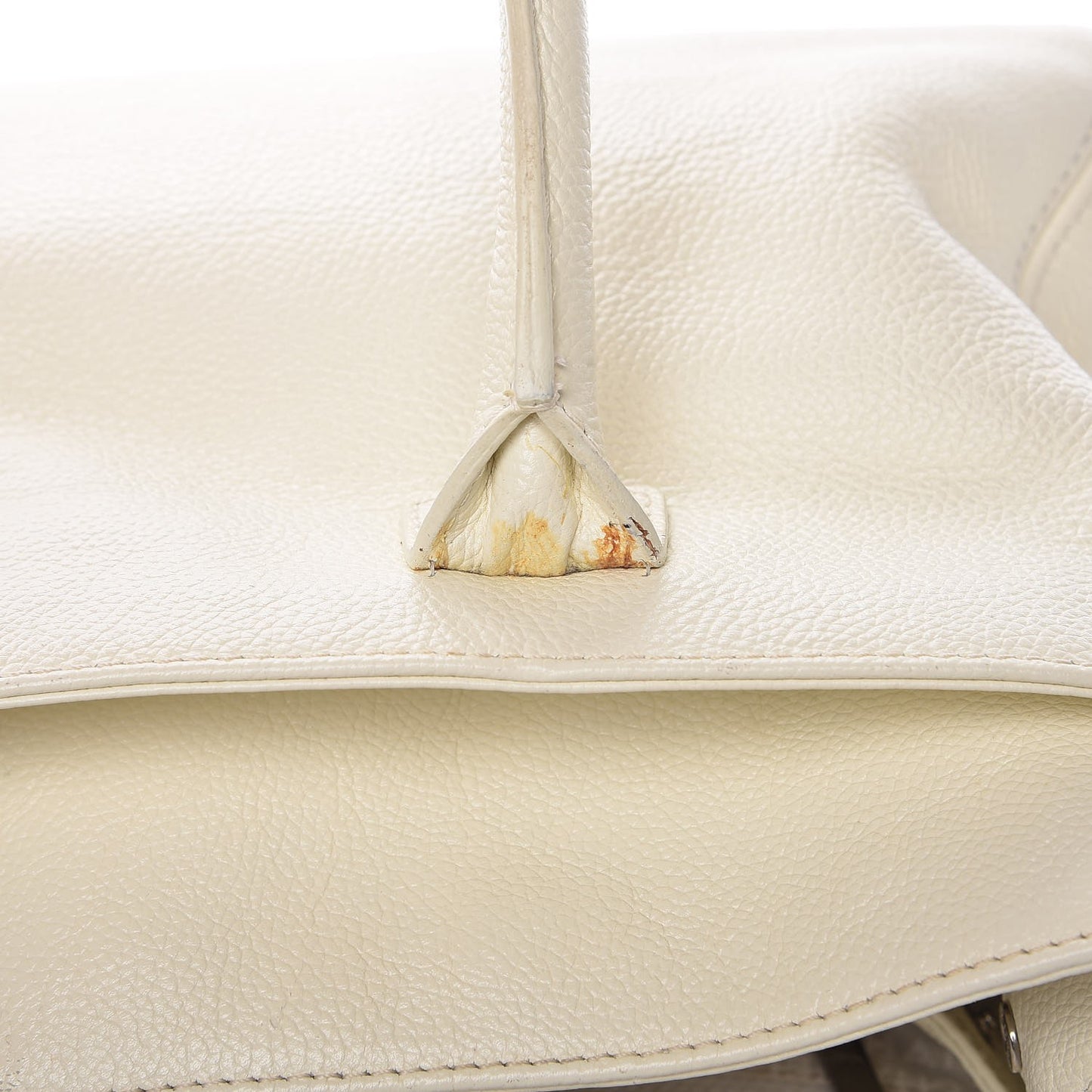 Calfskin Mademoiselle Lock Cerf Shopper Tote White