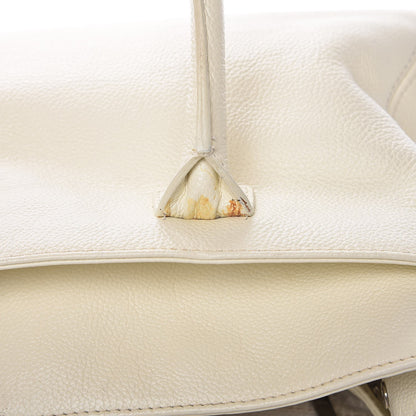 Chanel Calfskin Mademoiselle Lock Cerf Shopper Tote White 15 of 23