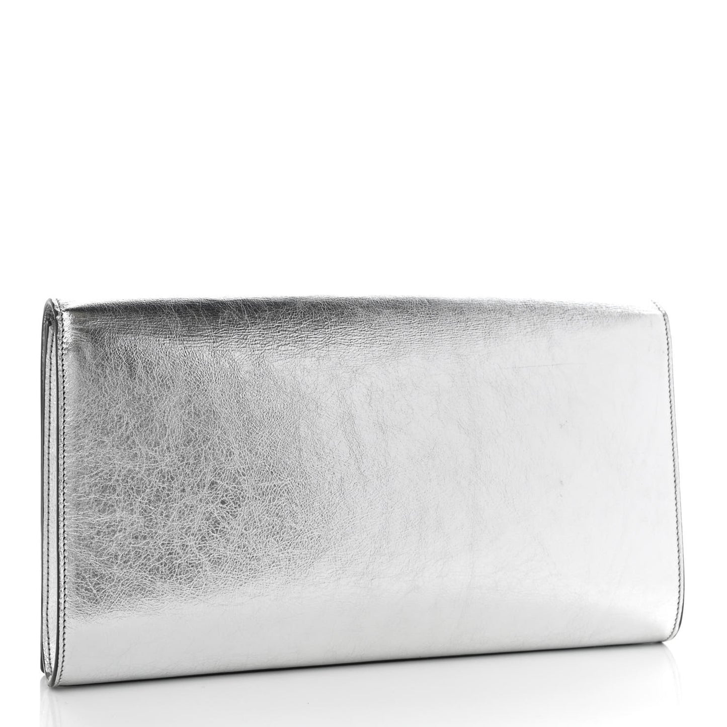 Metallic Calfskin Monogram Large Belle De Jour Clutch Silver