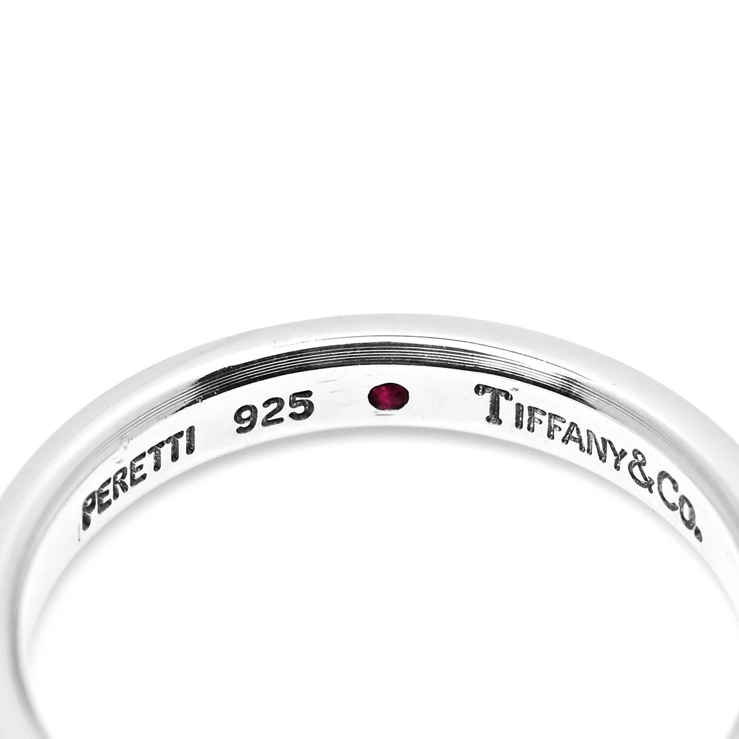 Sterling Silver Ruby Elsa Peretti Band Ring 50 5.5