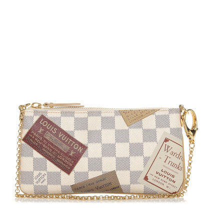 Louis Vuitton Damier Azur Trunks Labels Pochette Milla MM 1 of 6
