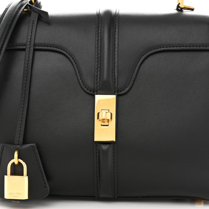 Celine Satinated Calfskin Small 16 Top Handle Bag Black 10 of 12