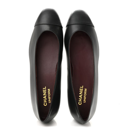 Chanel Lambskin Cap Toe CC Uniform Ballerina Flats 41 Black 2 of 12