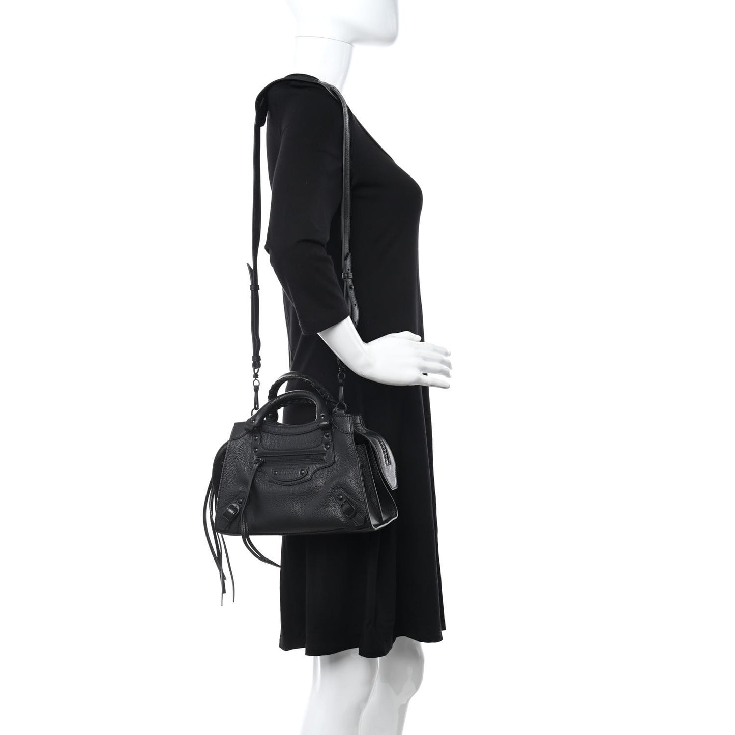 Grained Calfskin Neo Classic Black Hardware XS City Black