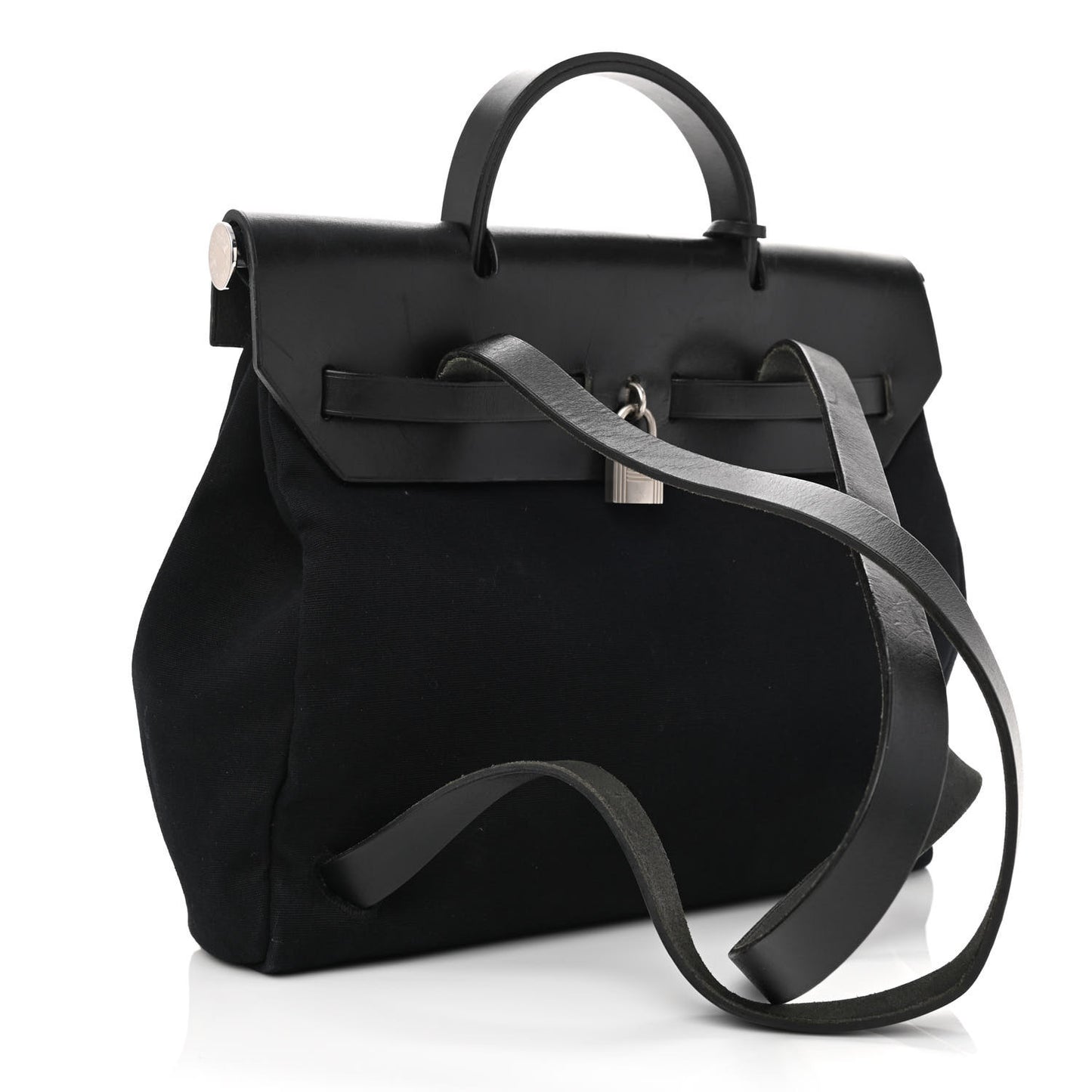 Toile Vache Calfskin Herbag 30 PM Backpack Black