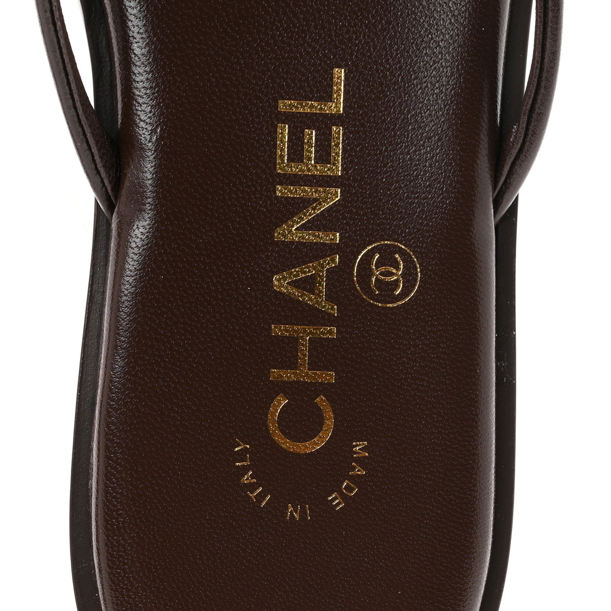 Chanel Goatskin CC Times Square Thong Sandals 37 Brown 8 of 10