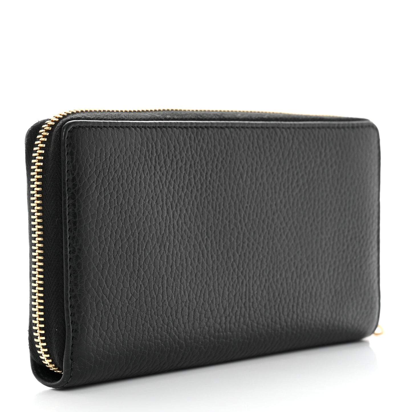Dollar Calfskin GG Marmont Zip Around Wallet Black
