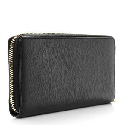 Gucci Dollar Calfskin GG Marmont Zip Around Wallet Black 3 of 7