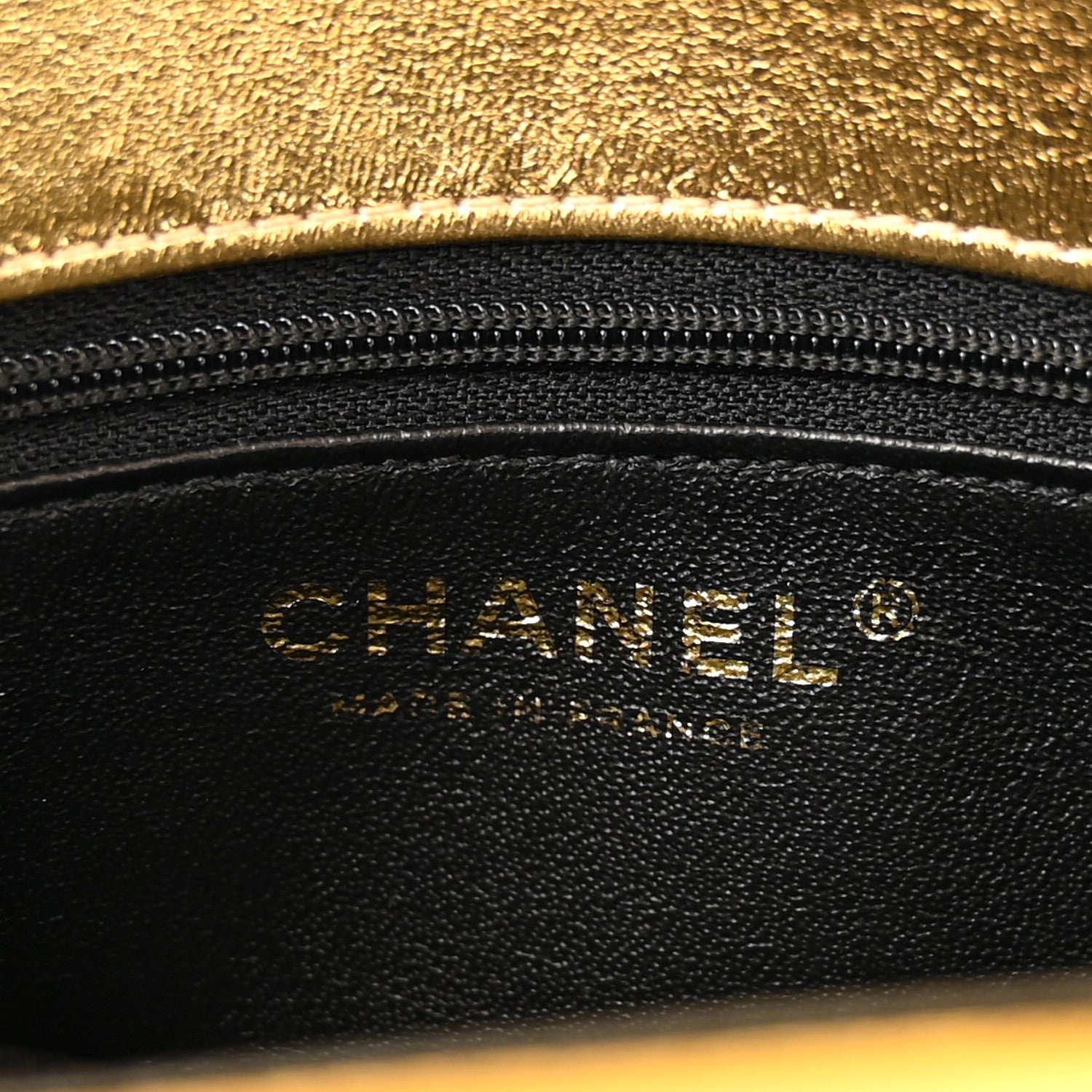 Chanel Lambskin Metallic Quilted Small CC Chic Double Flap Black Gold 7 of 12