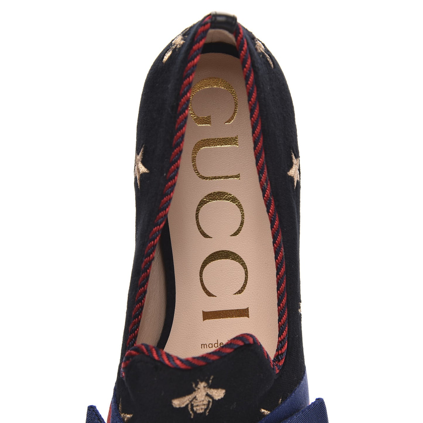 Velvet Bee Star Embroidered Sylvie Bow Loafers 36 Black