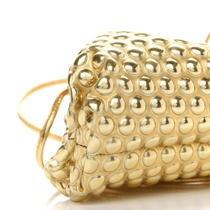 Bottega Veneta Metallic Fabric Bubble Wrap The Mini Pouch Gold 7 of 8