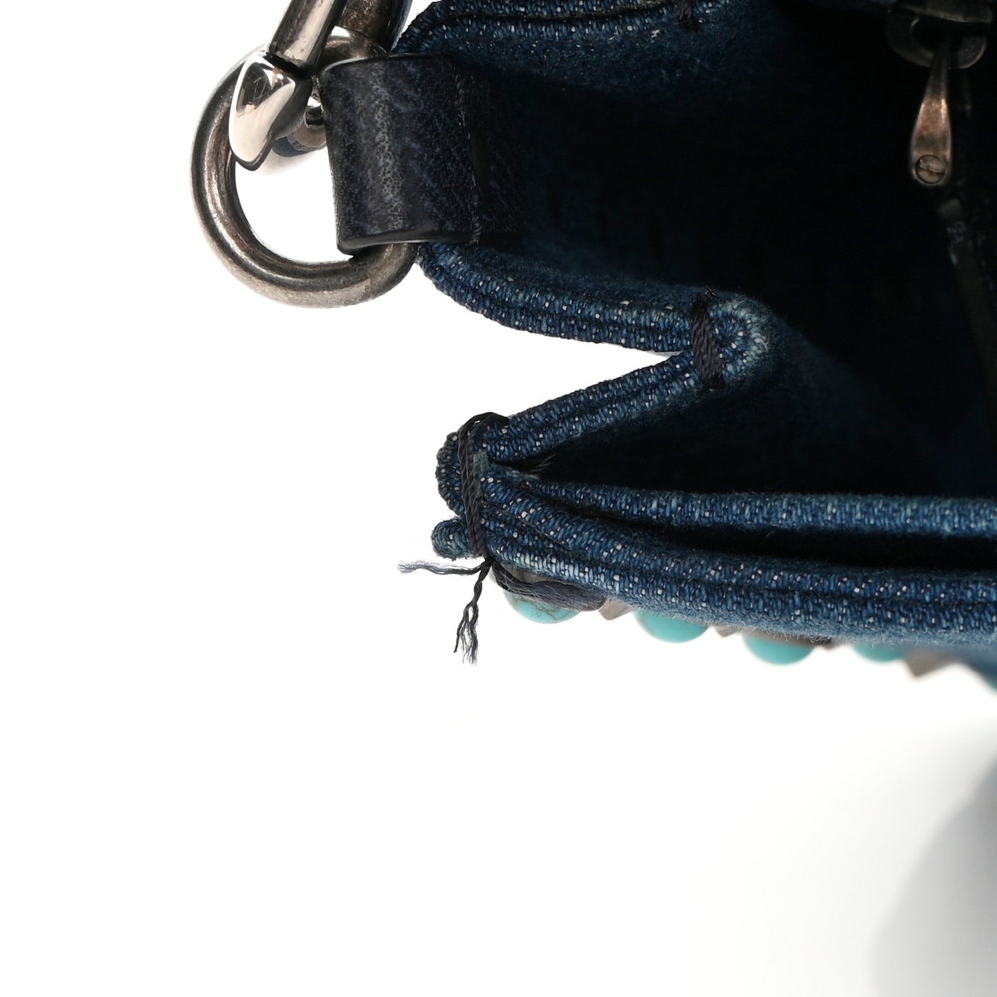Denim Guitar Strap Rockstud Rolling Shoulder Flap Messenger Bag