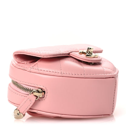 Chanel Lambskin Quilted CC In Love Heart Waist Belt Bag With Chain Light Pink 3 of 12