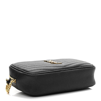 Saint Laurent Grain De Poudre Matelasse Monogram Mini Lou Camera Bag Black 4 of 11