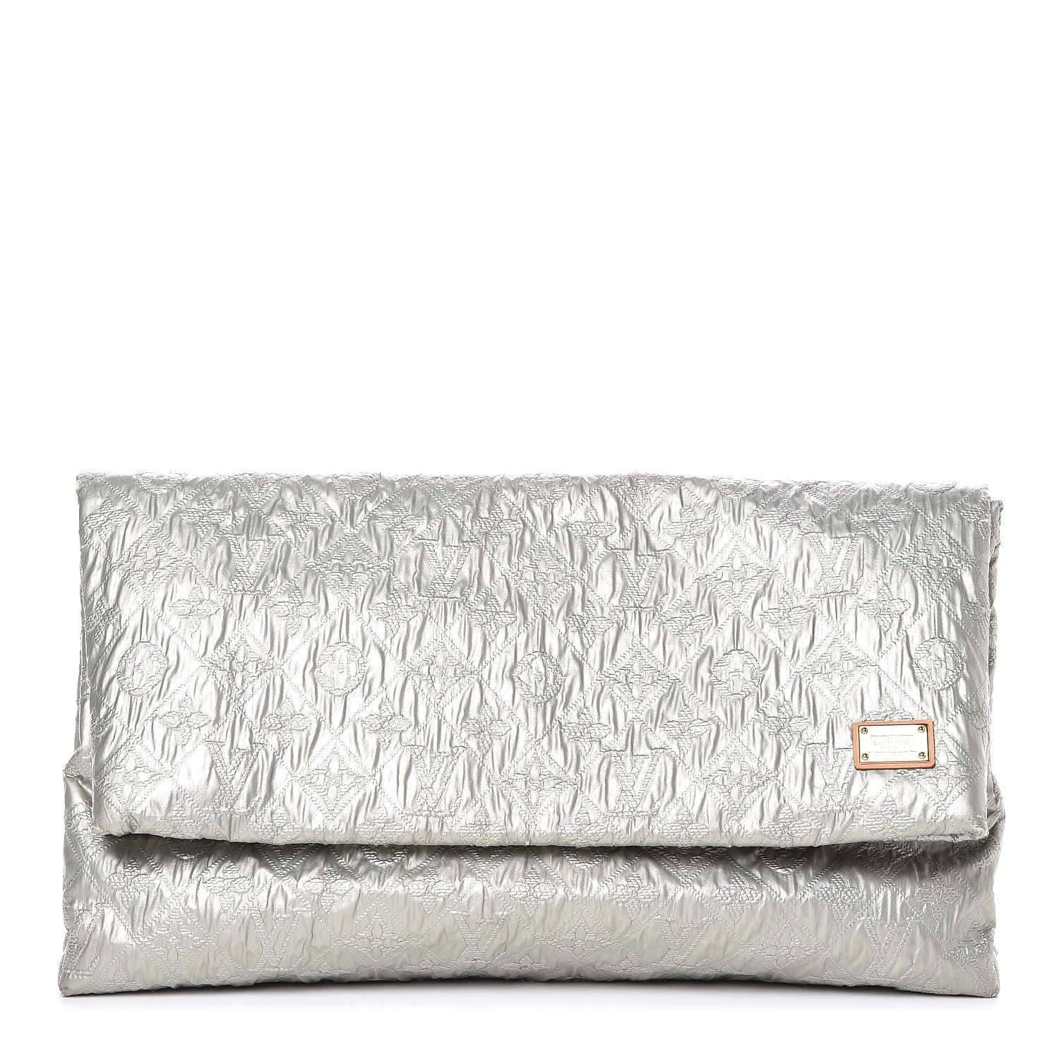 Louis Vuitton Jacquard Quilted Monogram Limelight Clutch GM Perle 1 of 7
