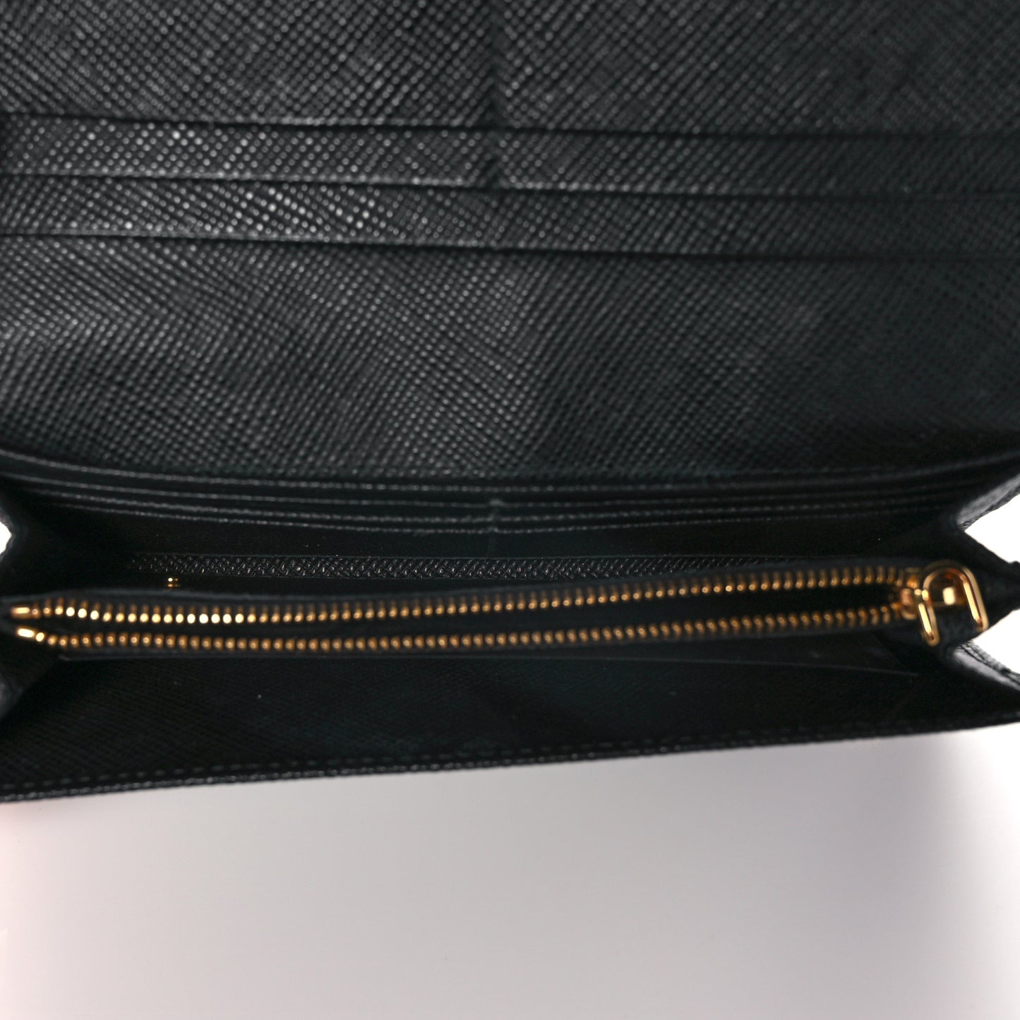 Saffiano Metal Continental Flap Wallet Black