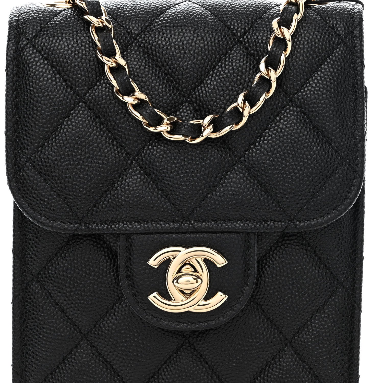 Chanel Caviar Quilted Classic Phone Holder Black 9 of 11