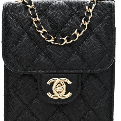 Chanel Caviar Quilted Classic Phone Holder Black 9 of 11