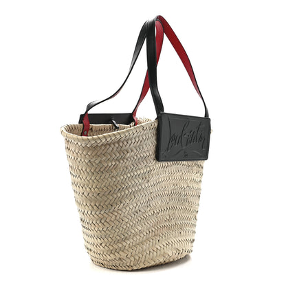 Christian Louboutin Woven Straw Loubishore Tote Black 2 of 9