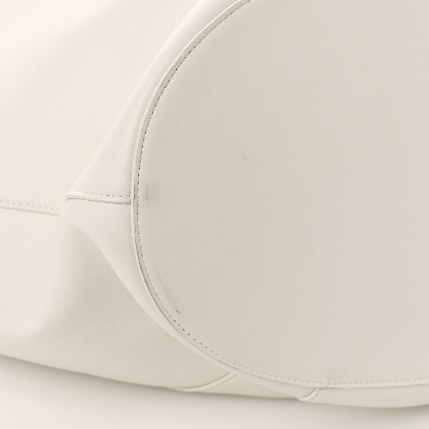 French Calfskin Large Basket Tote White
