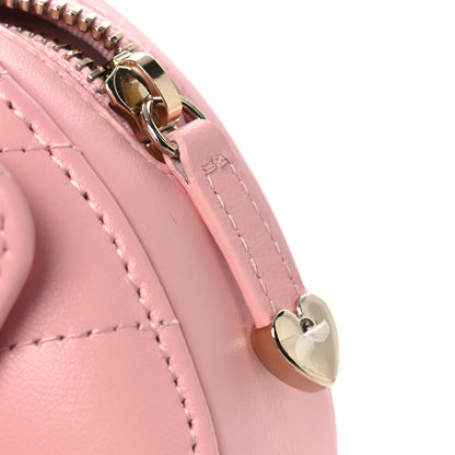 Chanel Lambskin Quilted CC In Love Heart Waist Belt Bag With Chain Light Pink 10 of 12