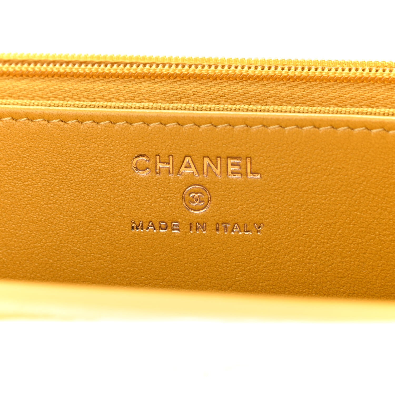 Chanel Lambskin Quilted Top Handle Wallet On Chain WOC Yellow 6 of 12