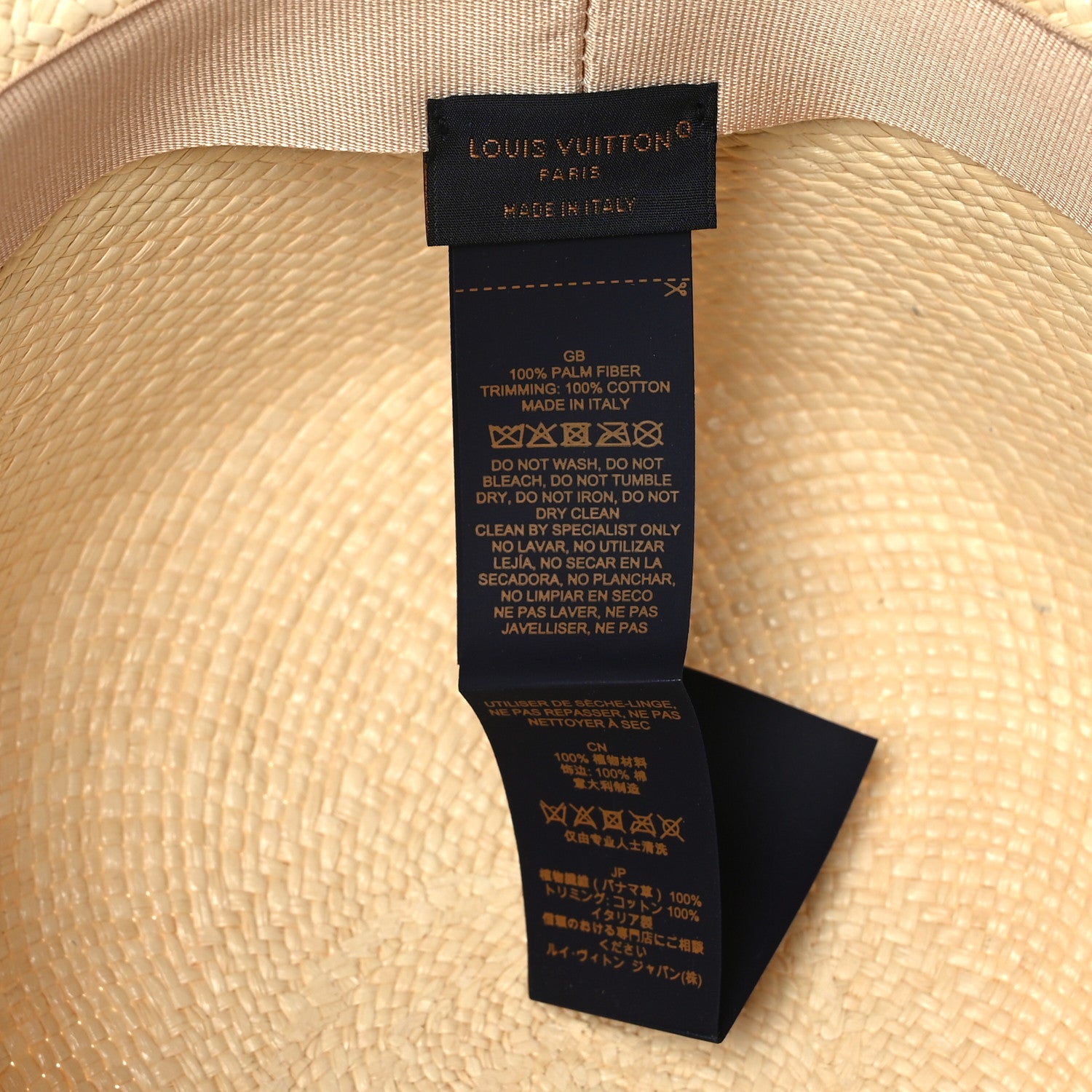 Louis Vuitton Straw Monogram Bandana Hat S Blue 7 of 7