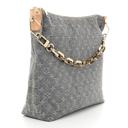 Louis Vuitton Monogram Denim Coussin Hobo MM Washed Gray 3 of 9