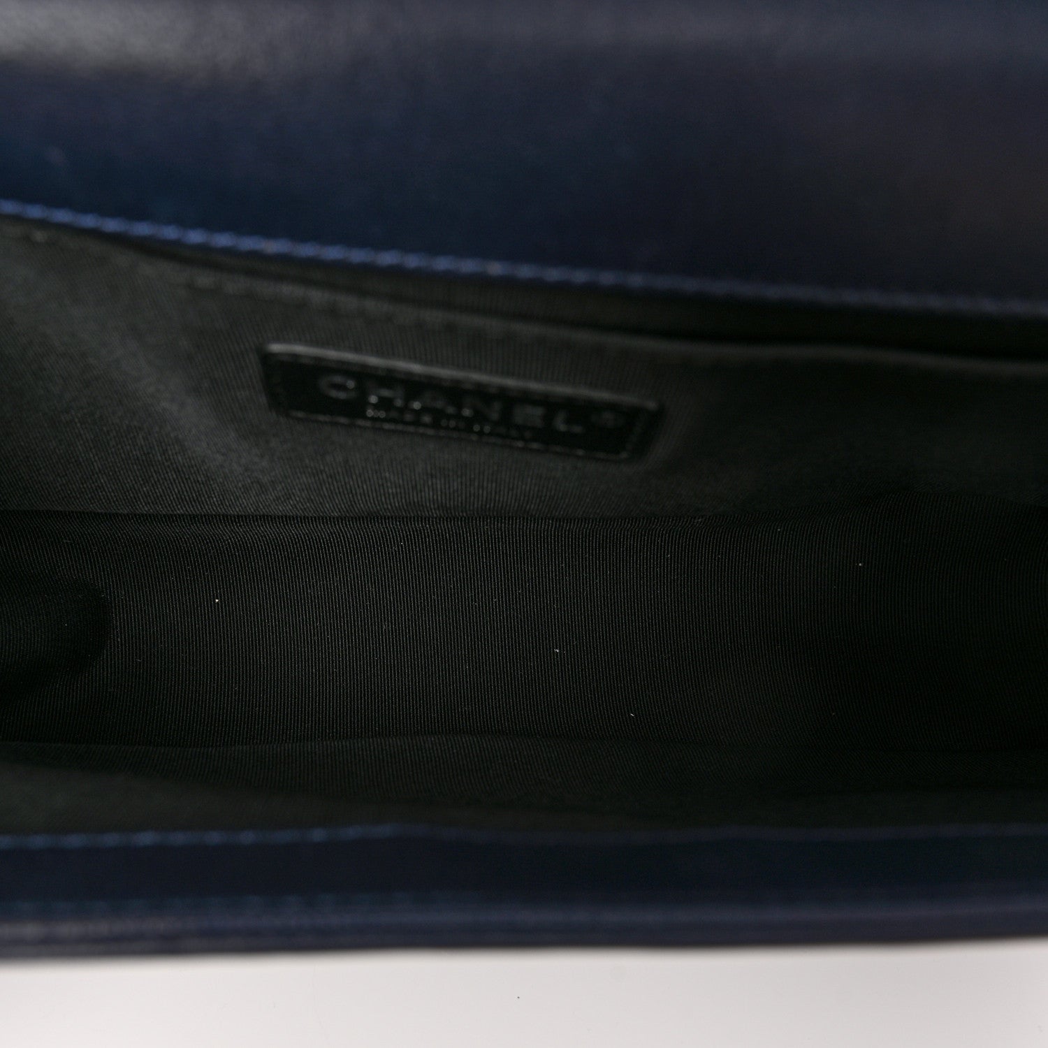 Chanel Calfskin Medium Bi-Color Boy Flap Black Dark Navy 5 of 11