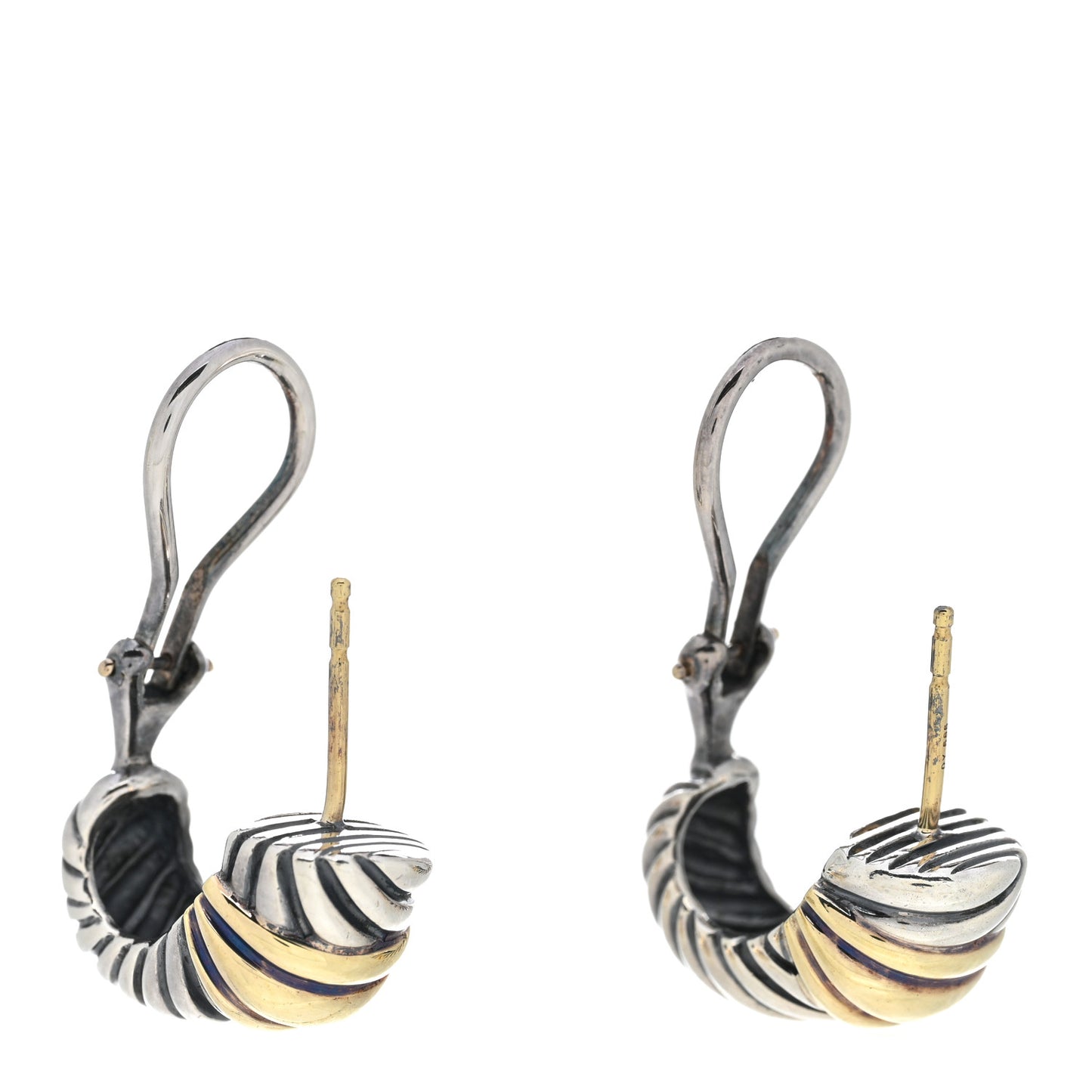 Sterling Silver 14K Gold Thoroughbred Shrimp Earrings
