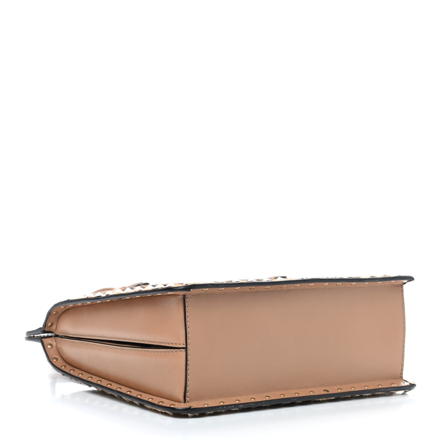 Pony Hair Rockstud Frame Bag Leopard