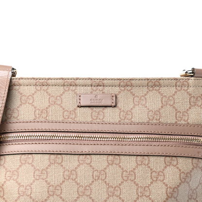 Gucci GG Supreme Monogram Selleria Calfskin Small Flat Messenger Bag Pink 10 of 10