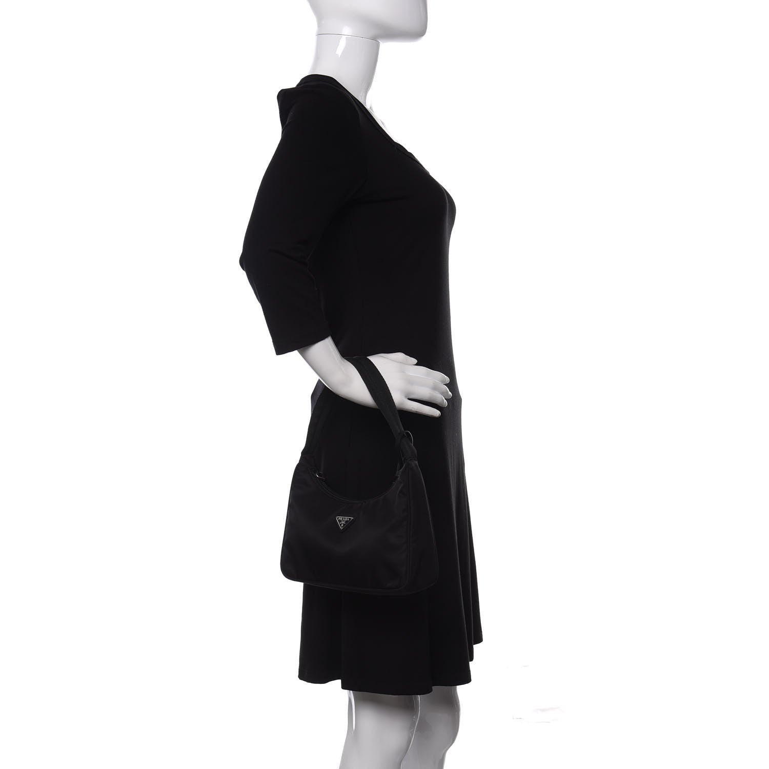 Prada Tessuto Nylon Mini Re-Edition 2000 Bag Black 2 of 14