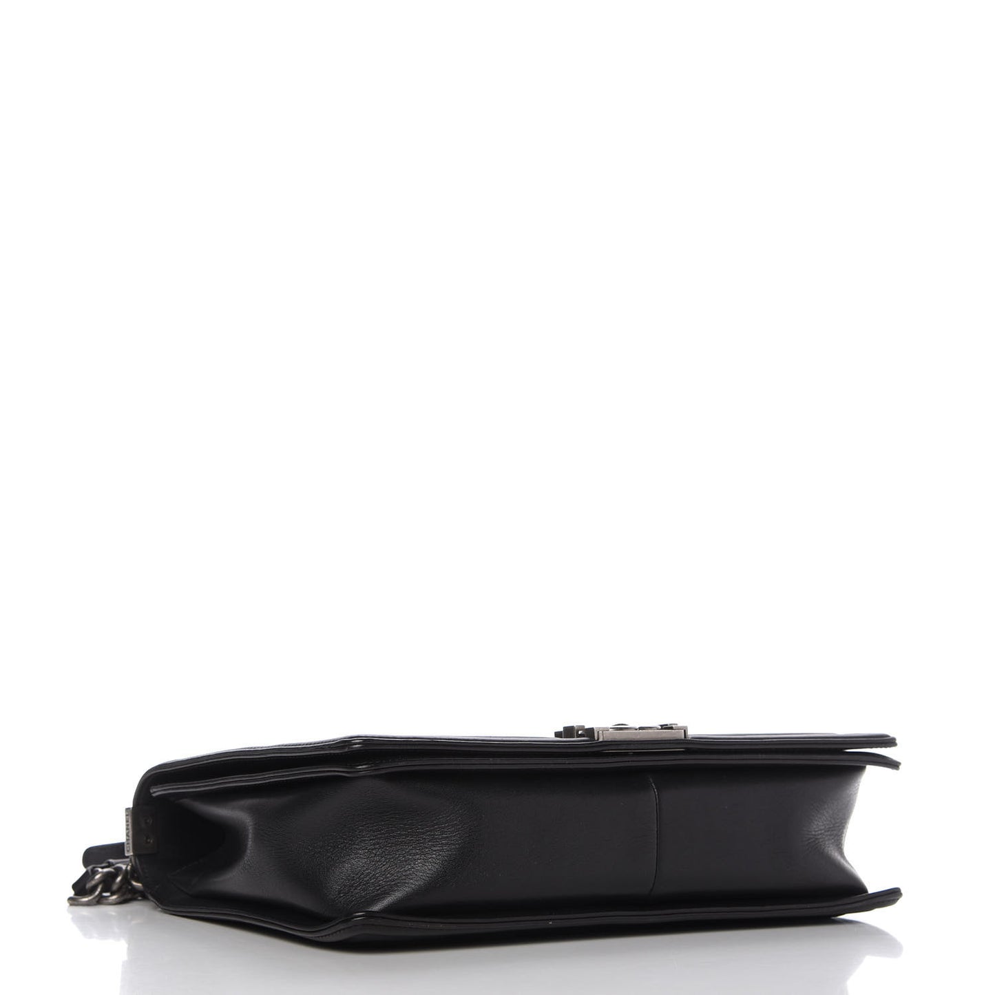 Calfskin Quilted Large Boy Flap Black