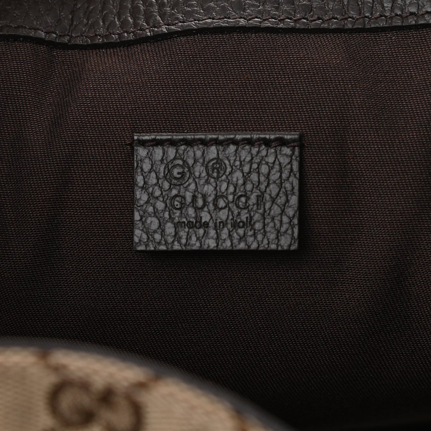 Monogram Dollar Calfskin O Drawstring Backpack Beige Ebony Testa di Moro Dark Chocolate