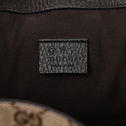 Gucci Monogram Dollar Calfskin O Drawstring Backpack Beige Ebony Testa di Moro Dark Chocolate 6 of 12