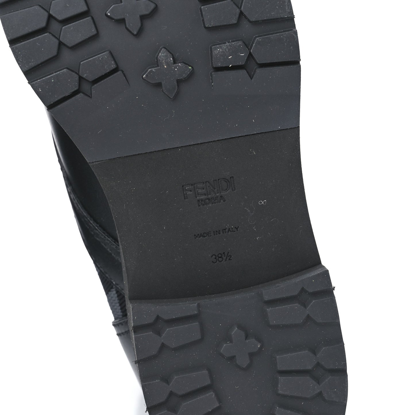Calfskin Stretch Fabric FF Rockoko Biker Boots 38.5 Black Charcoal
