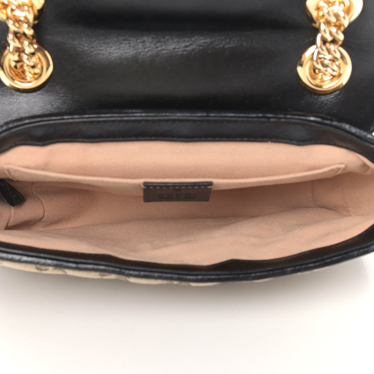Monogram Matelasse Diagonal Mini GG Marmont Shoulder Bag Beige Black
