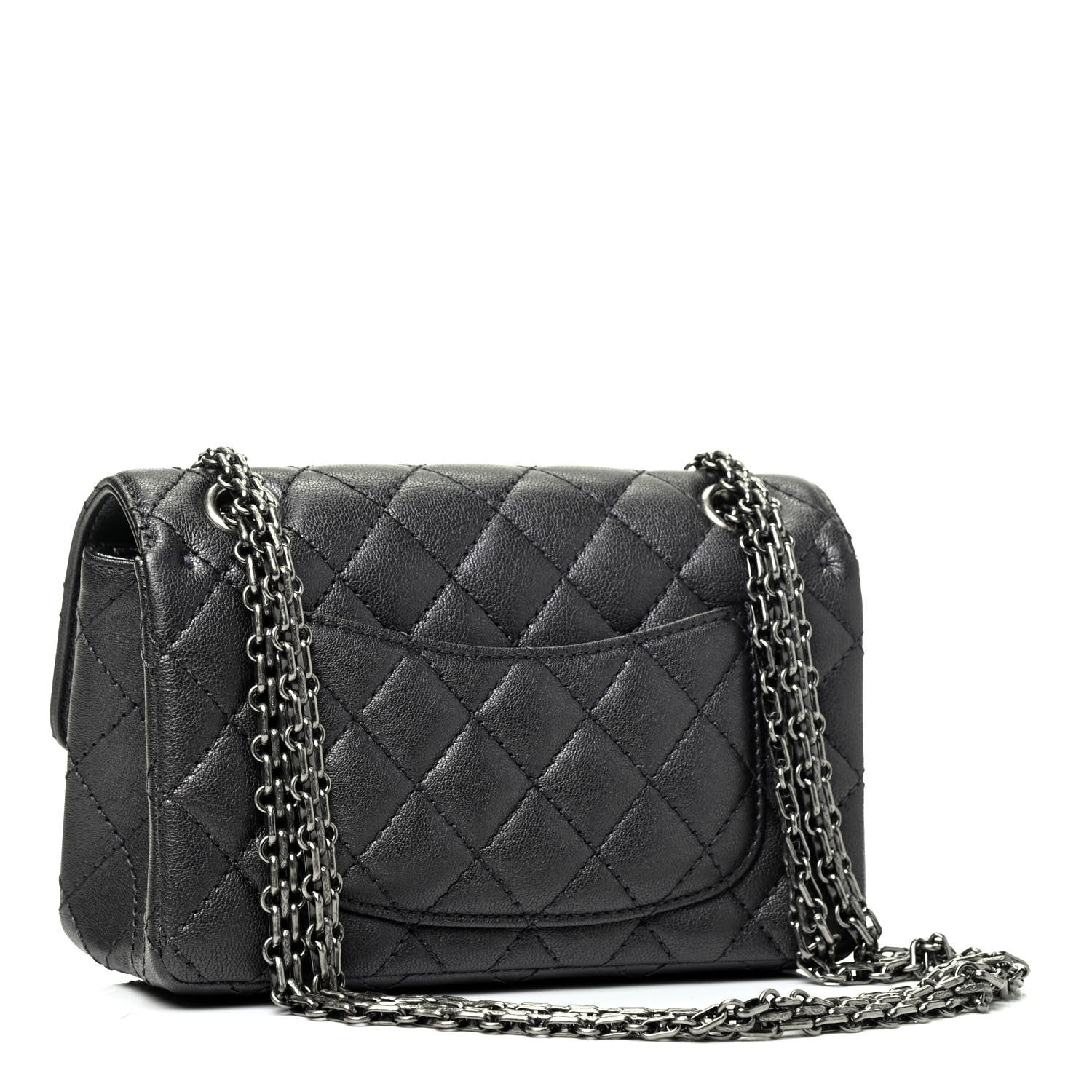 Chanel Metallic Sheepskin Quilted 2.55 Reissue Mini Flap Dark Silver 3 of 9
