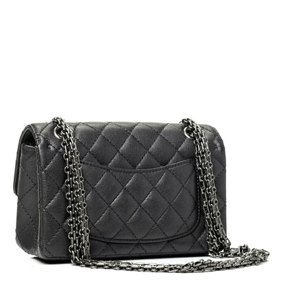Chanel Metallic Sheepskin Quilted 2.55 Reissue Mini Flap Dark Silver 3 of 9