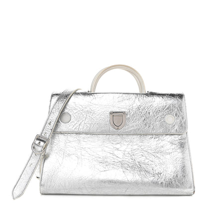 Christian Dior Metallic Calfskin Large Diorever Flap Silver 1 of 12